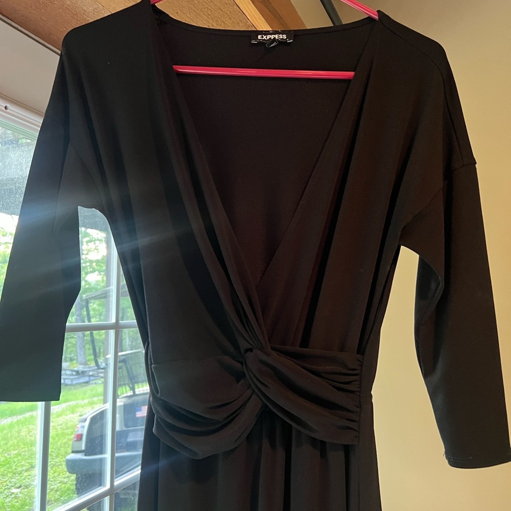 Express Black Knot Front Jumpsuit